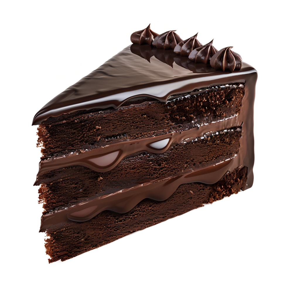 Delicious Chocolate Cake Slice on Clear Background png