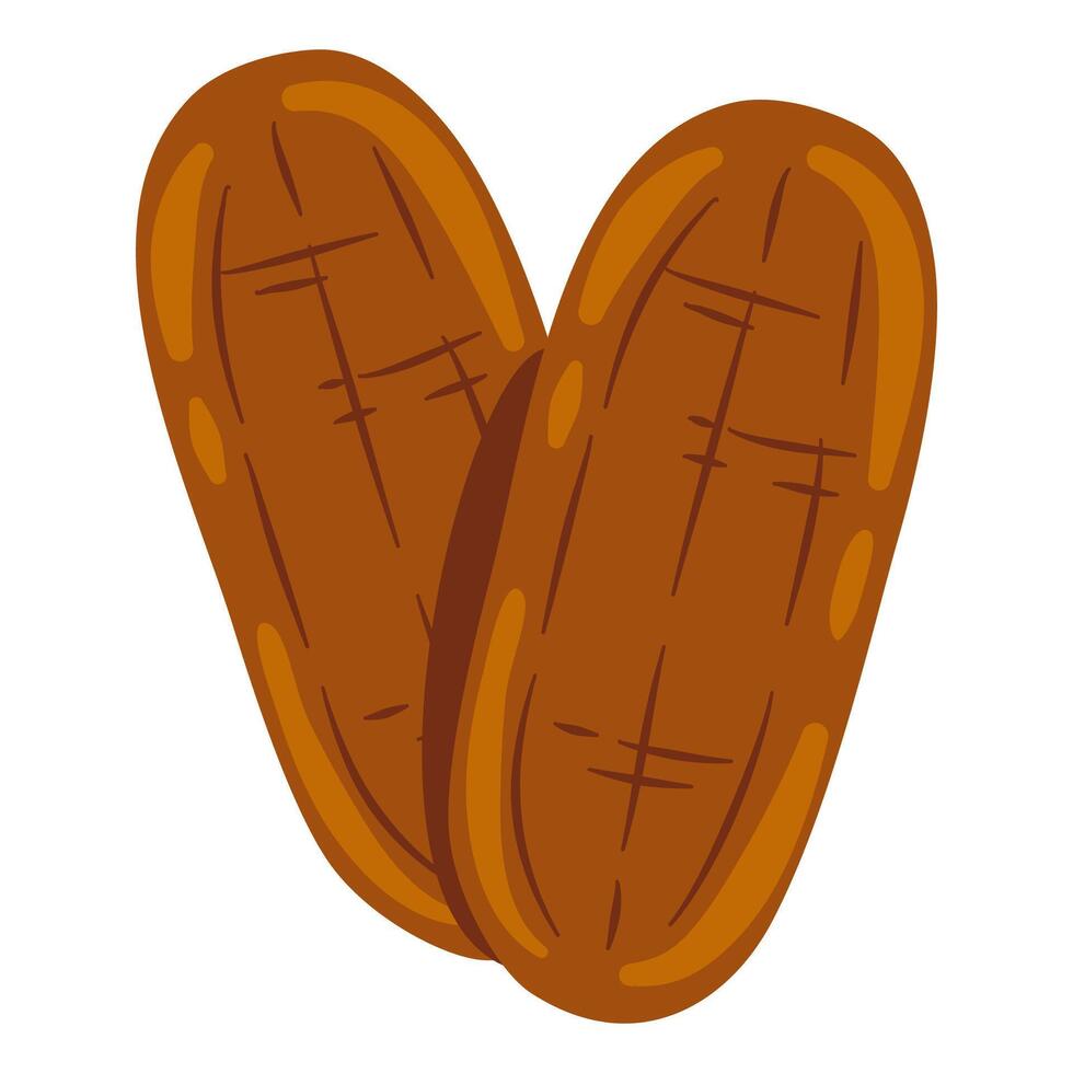 Natural Sun Dried Banana Cartoon Illustration vector
