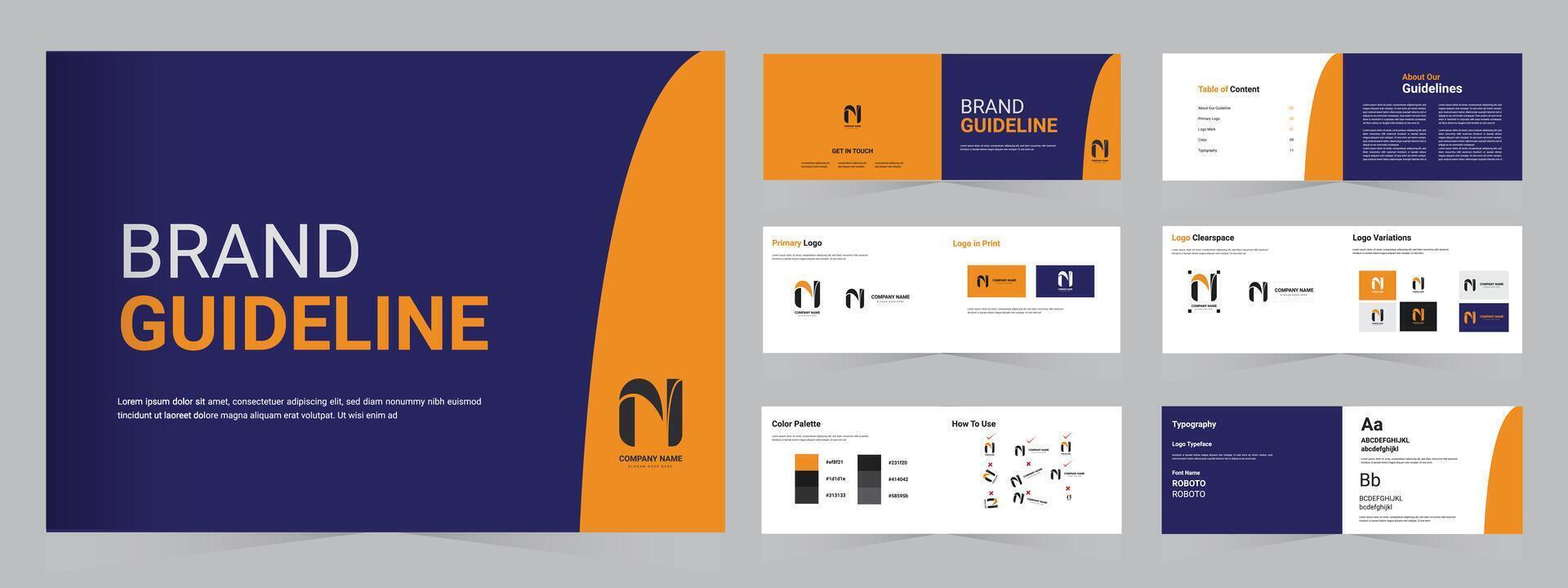 Brand identity guidelines template, brand guideline design vector