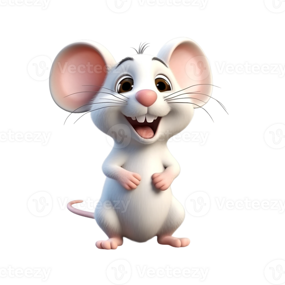 Cute 3D Mouse Character in Cartoon Style for Branding Needs png