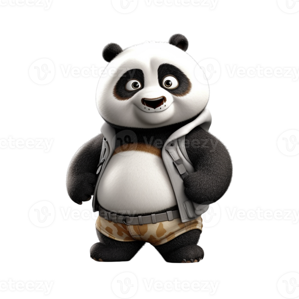 Creative 3D Panda Character for Kids Projects and Digital Art png
