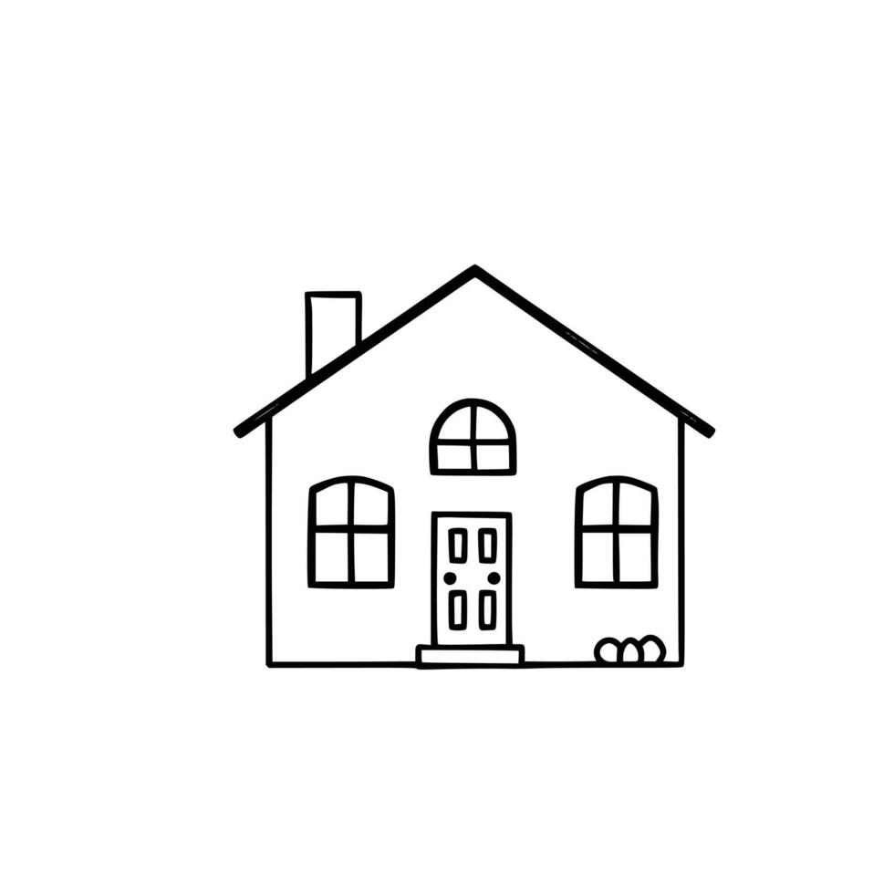 A family home drawn in a continuous line art style vector