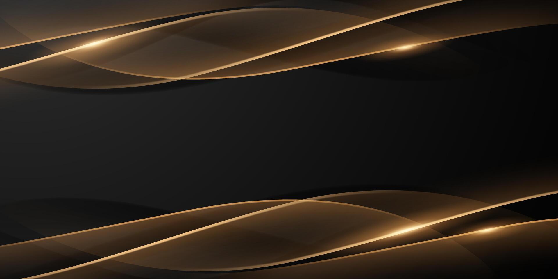Abstract modern design black background with luxury golden elements illustration. vector