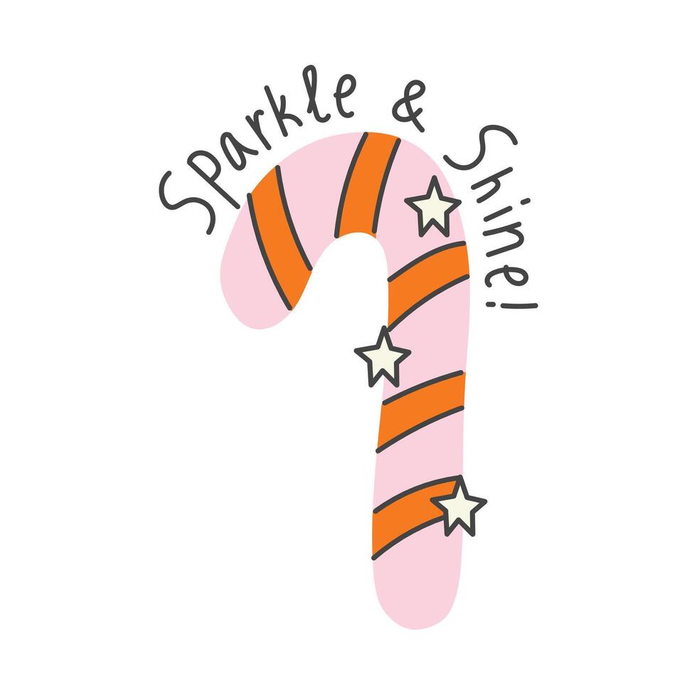 Candy Cane with Quote vector