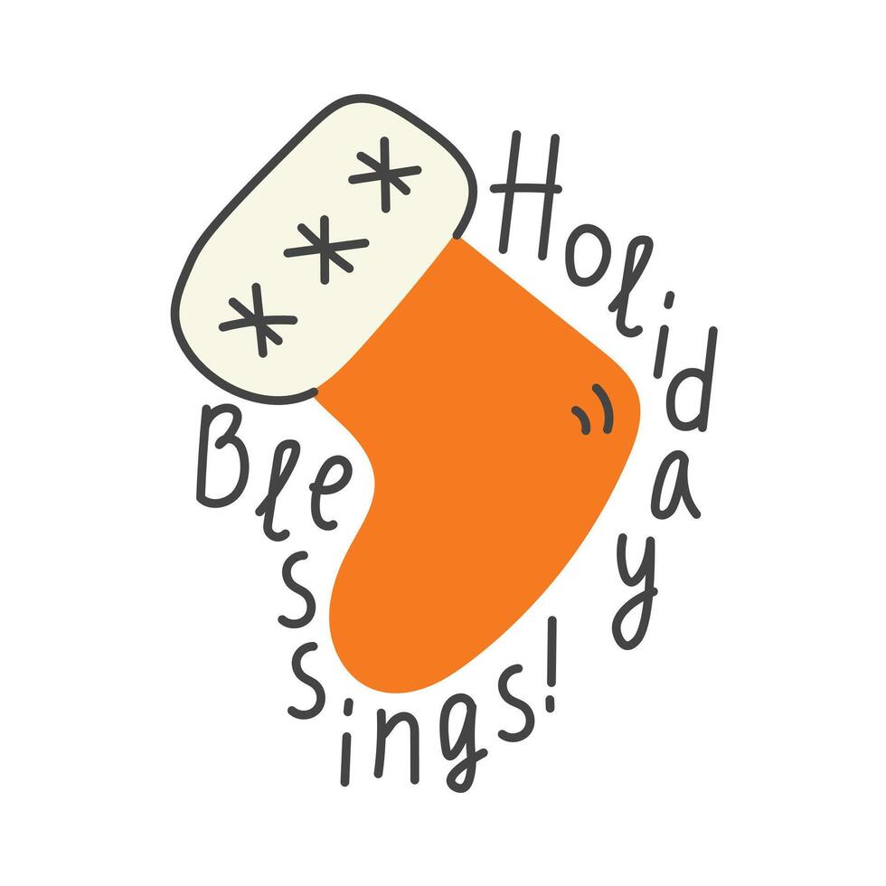 Christmas Stocking with Quote vector