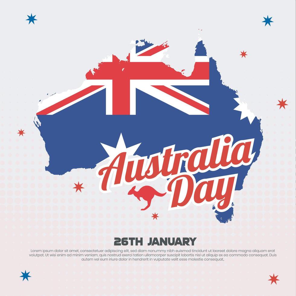 Happy Australia Day greeting card illustration for 26th January Australia day Template vector