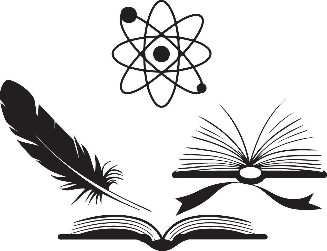 illustration a feather and a book vector