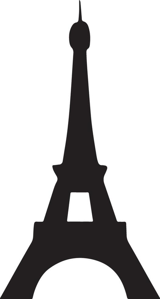 A minimalist silhouette illustration of the Eiffel tower vector