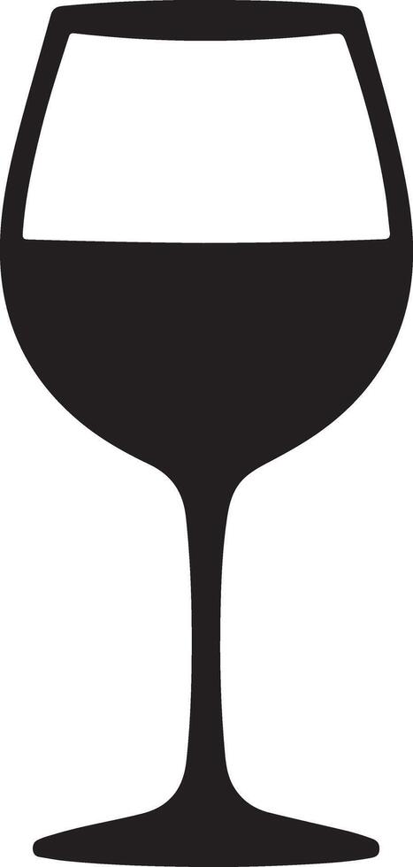 A minimalist silhouette illustration of a glass of wine vector
