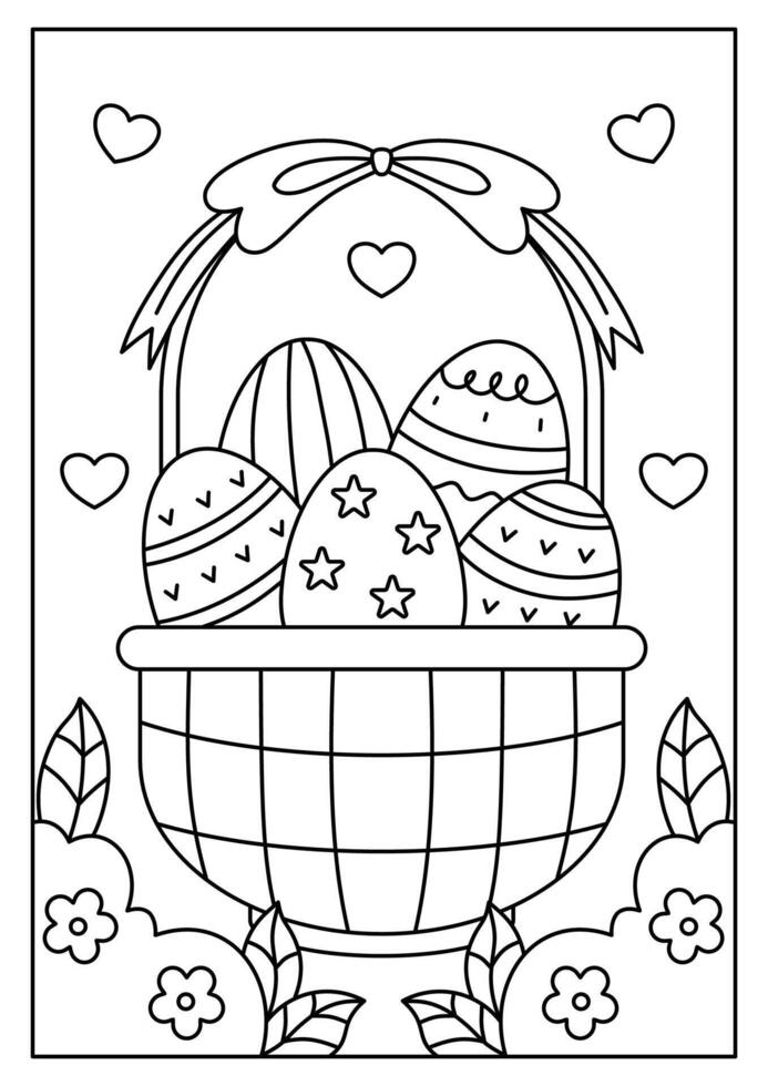 Easter coloring pages for kids vector