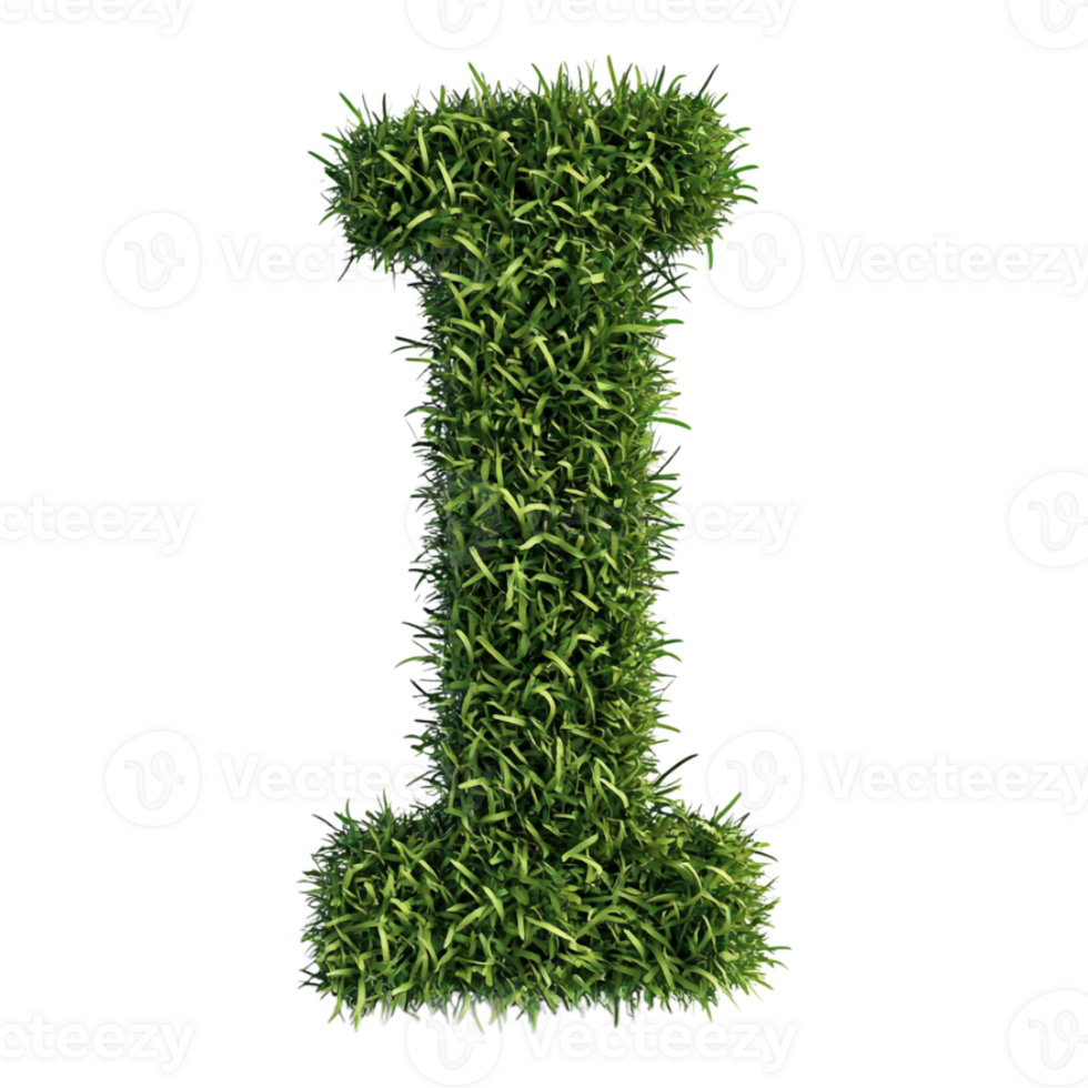 Letter i made from grass png