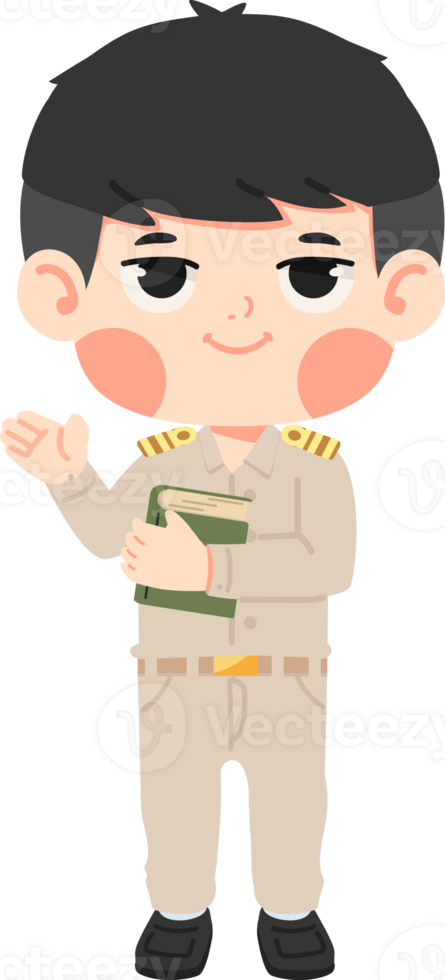 Thai man teacher Holding a Book png