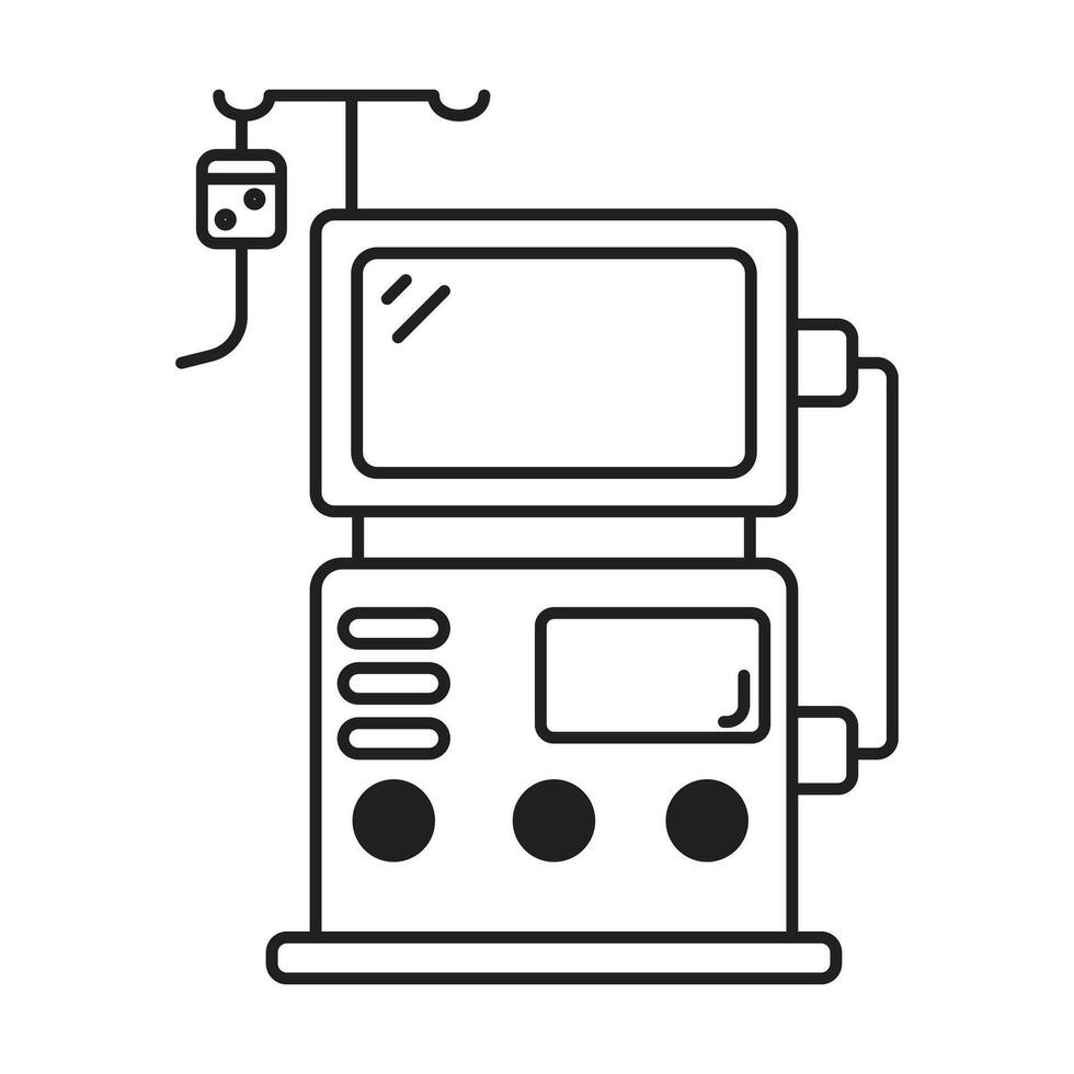 Hemodialysis Machine icon on white background vector