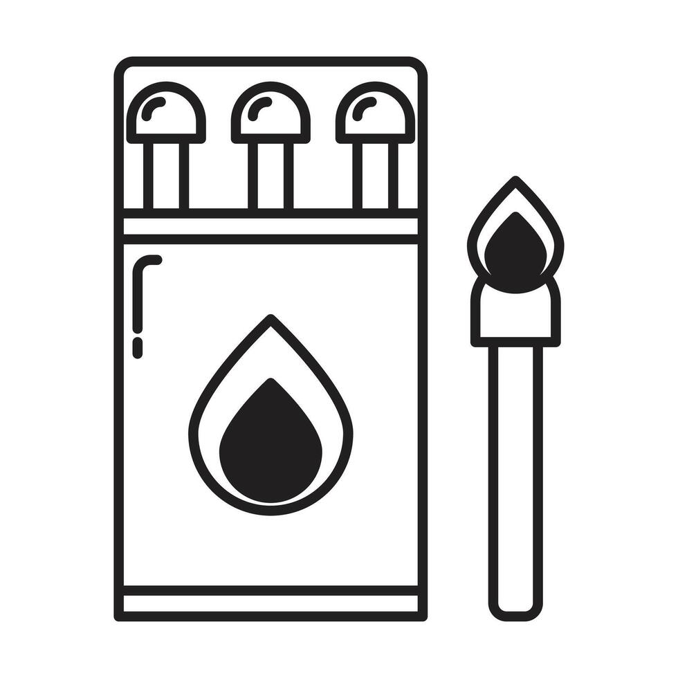 Match Fire icon on white background vector
