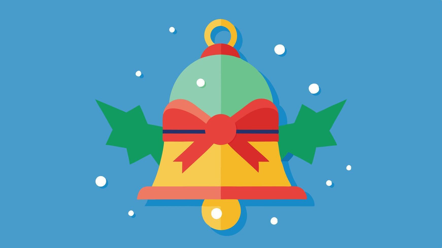 A colorful bell surrounded by vibrant leaves and stars, symbolizing celebration and joy in a festive atmosphere vector