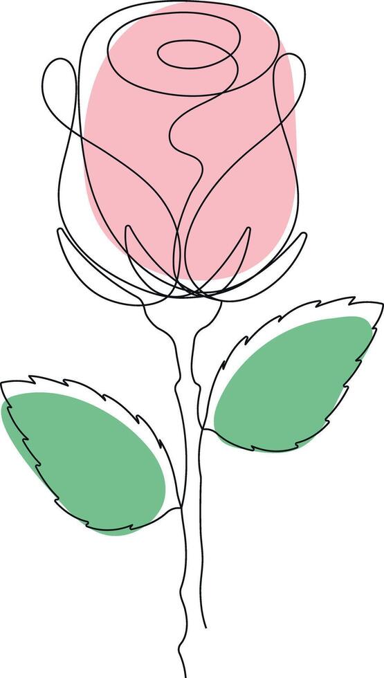 Rose drawin by one line vector