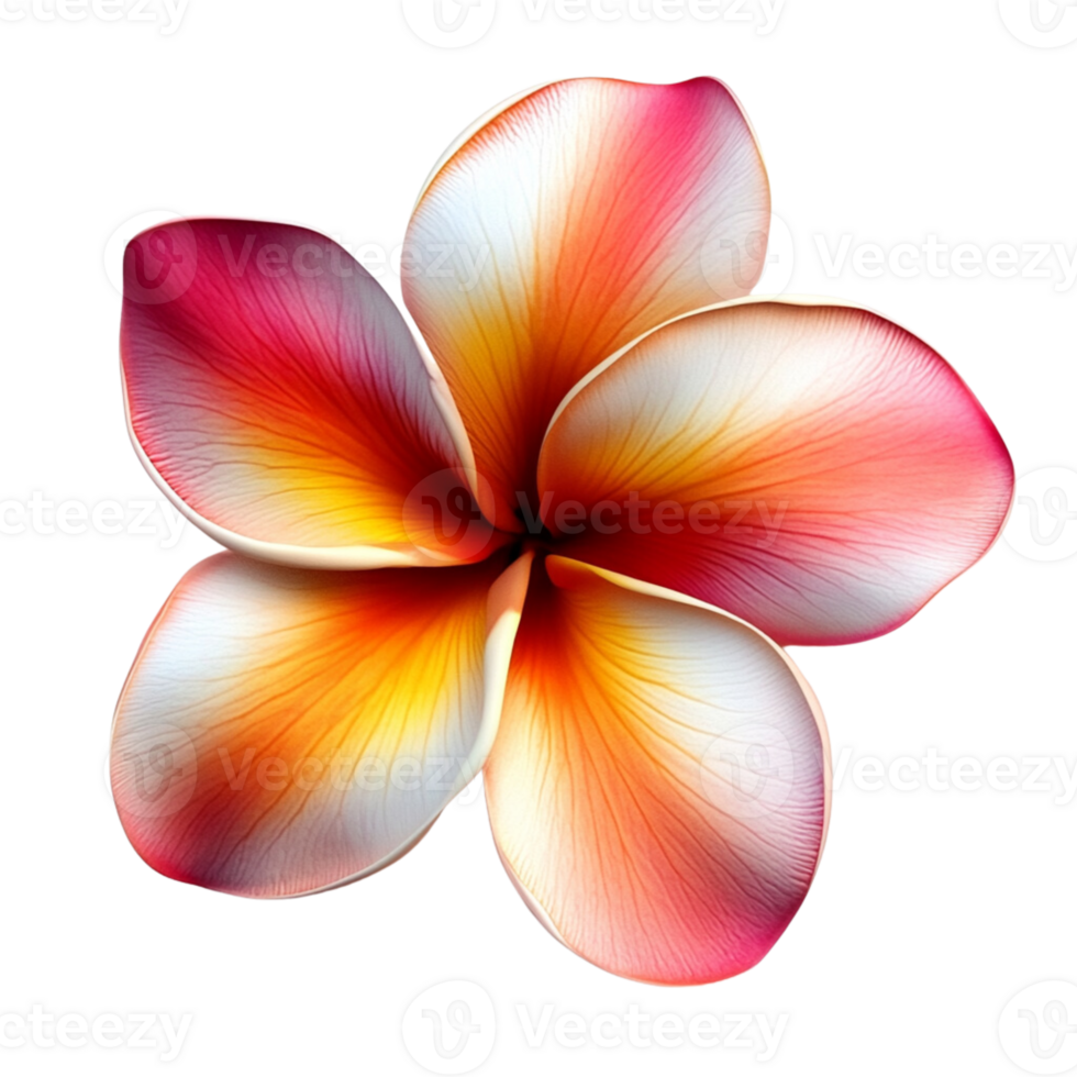 A flower with pink and yellow petals isolated on a transparent background png