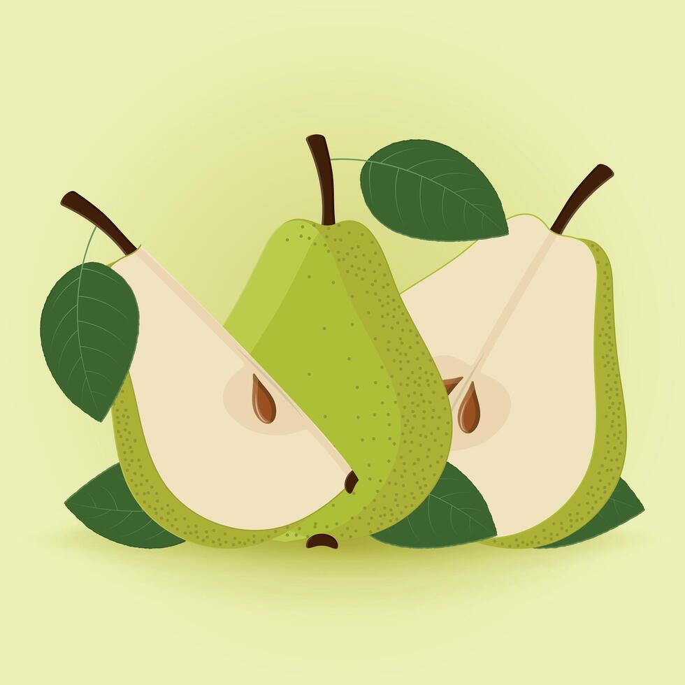 Juicy green pear vector