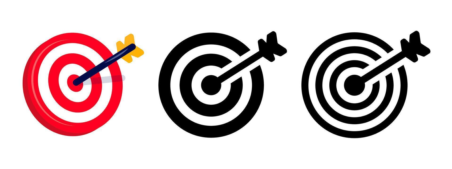 Success color icon. Target symbol. Strategy sign. Goal pictogram. Dartboard illustration. vector