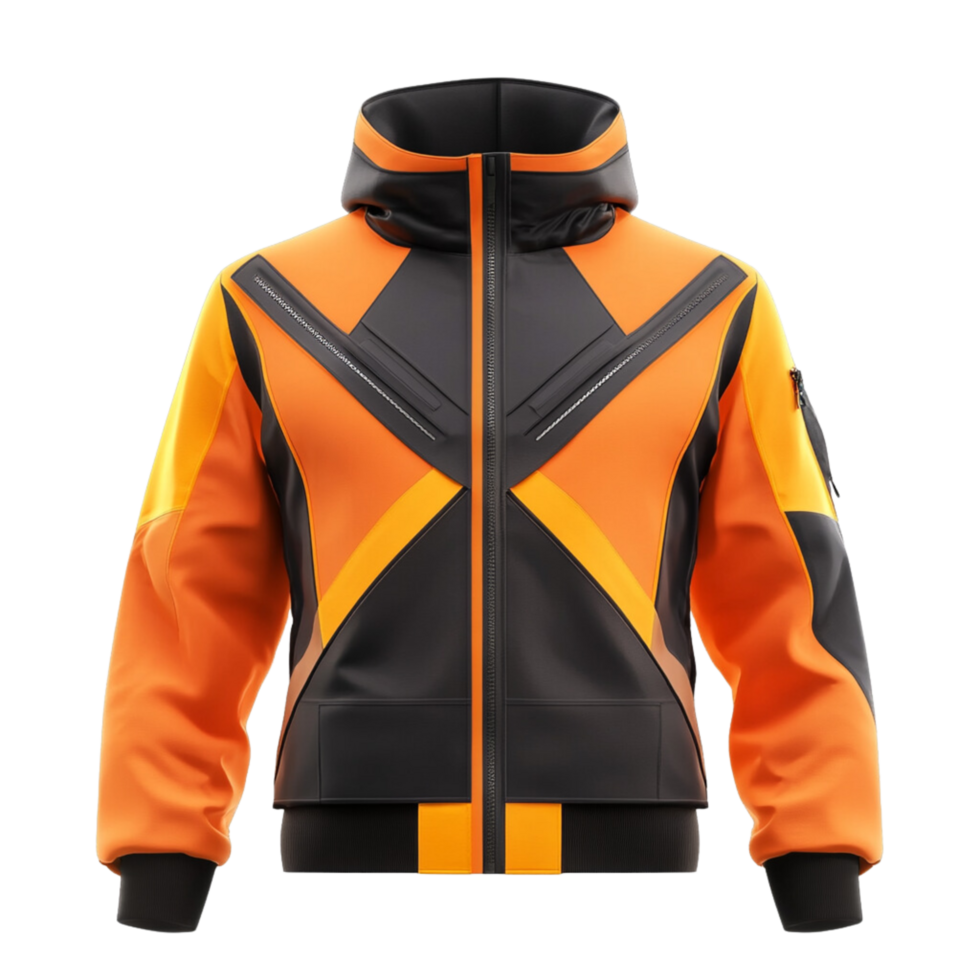 A colorful jacket with a hood isolated on a transparent background png