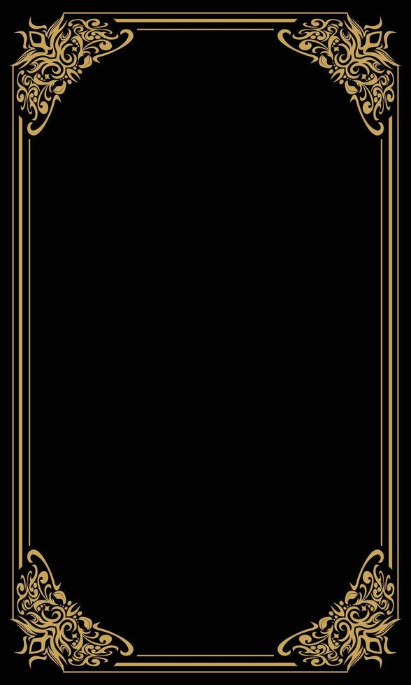 Blank background gold vintage decorative border invitation cover vector