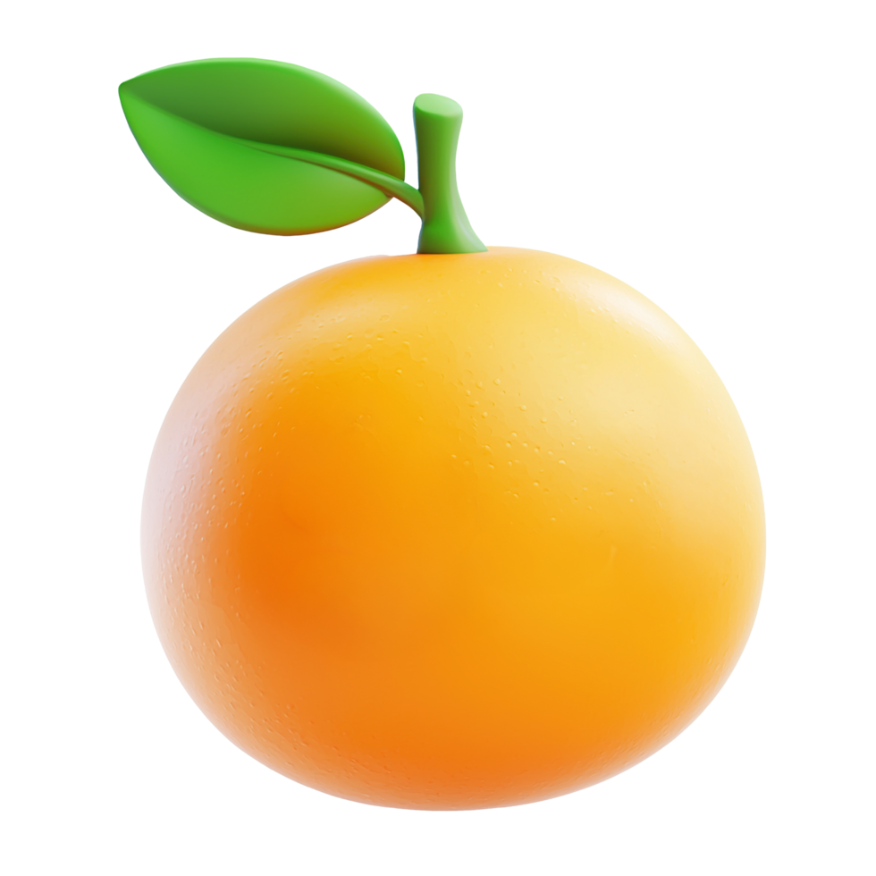 An orange with a leaf on it is shown png