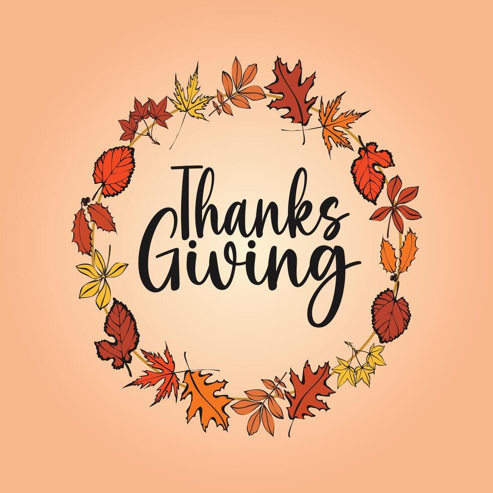Happy Thanksgiving Day. Design typography, illustration, greeting card, social media post etc. vector