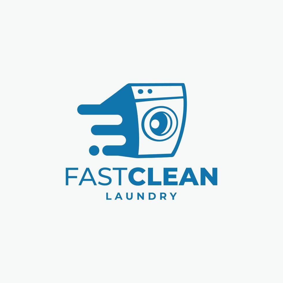 Laundry service logo design template vector