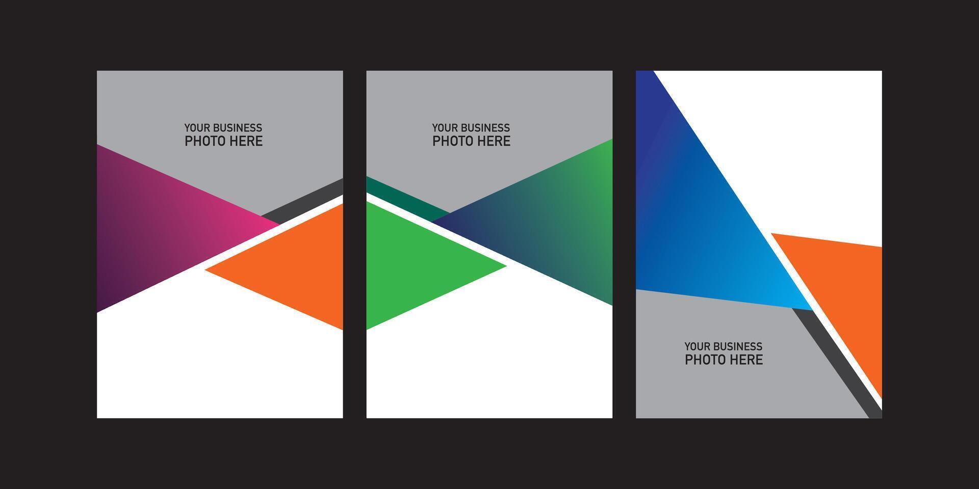 Vivid Triangles Design Set vector