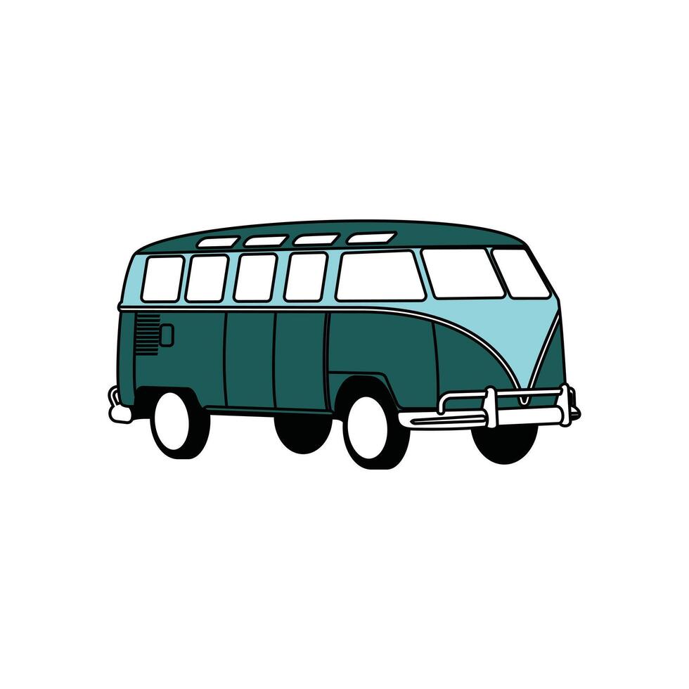 Camper Van illustration design template, Vehicle Transportation Isolated on white background, suitable for your design vector