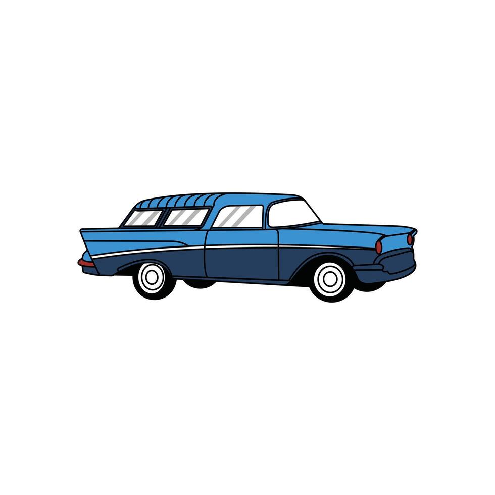 Classic Car illustration design, Vehicle Transportation Isolated on white background, suitable for your design vector
