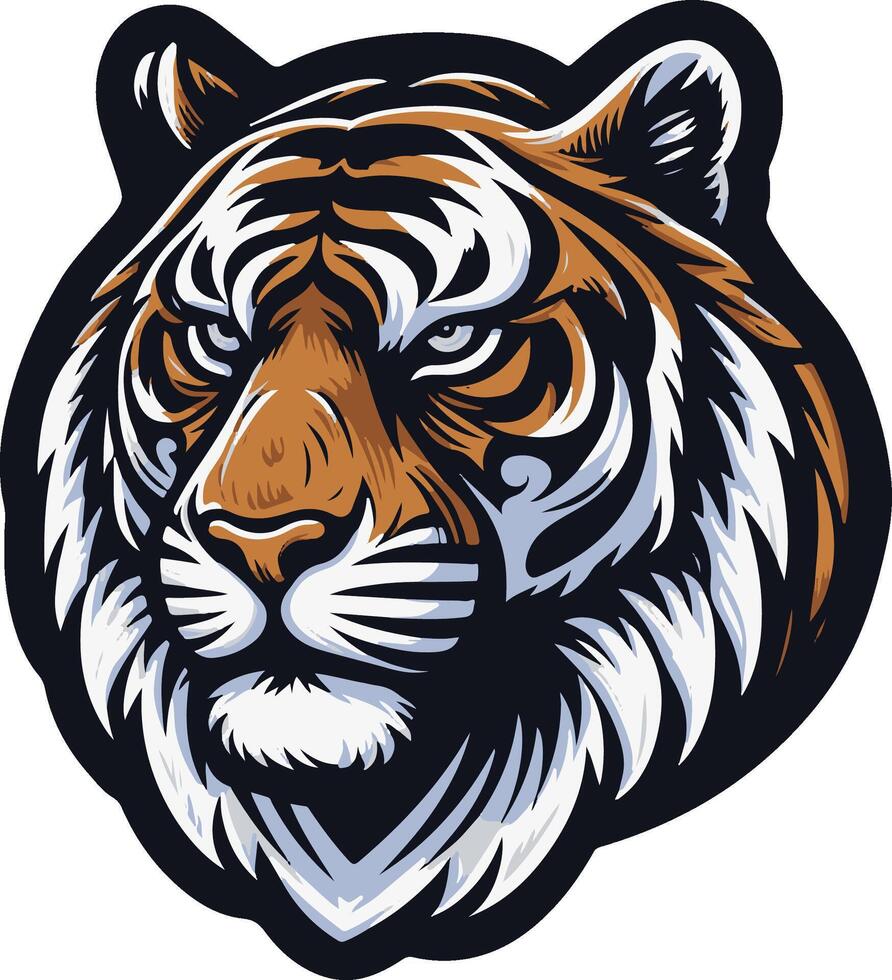 tiger head design style art vector