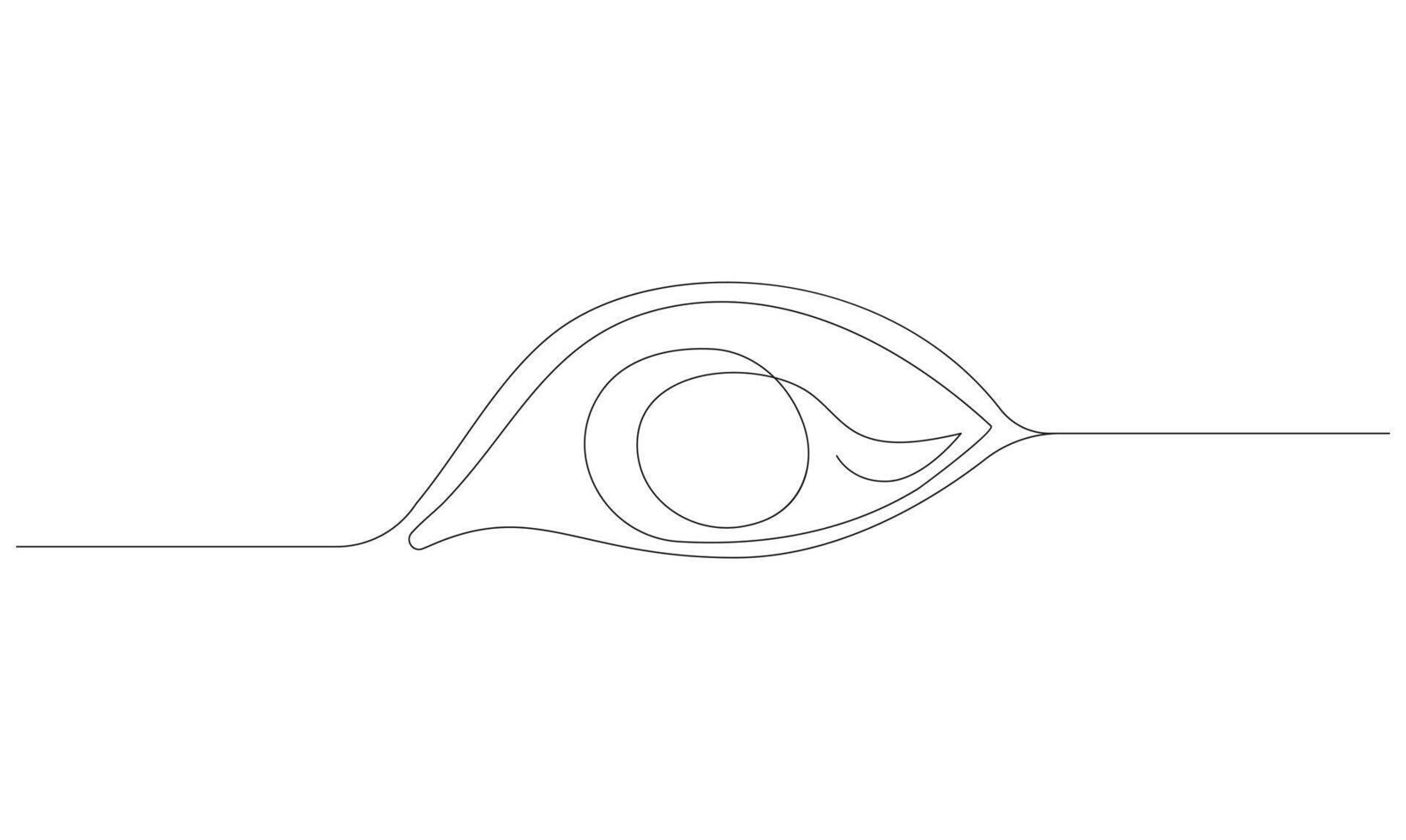 continuous single line drawing of eye on white background medical concept vector