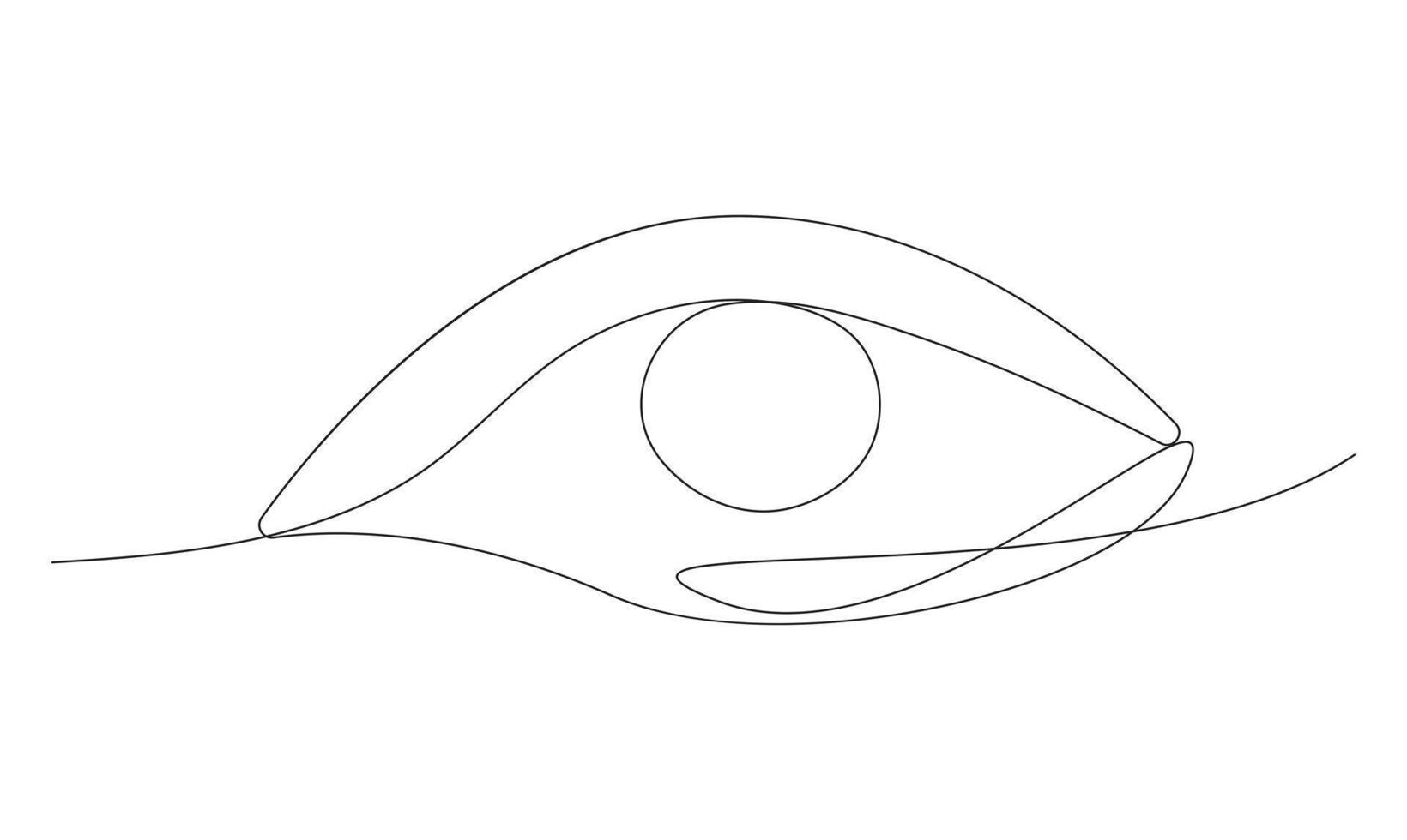 Running one line drawing of eye on white background concept of eye care. vector