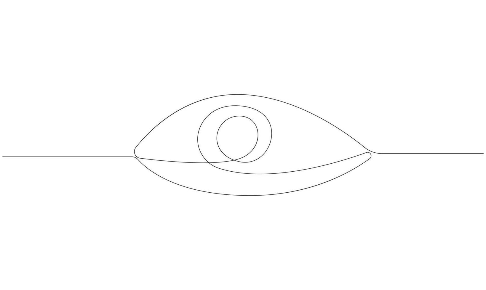 continuous single line drawing of eye sambol on white background for logo vector