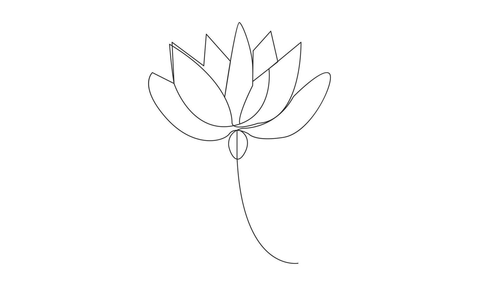 Clipart Water lily continuous one line drawing on white background minimalist. Premium vector