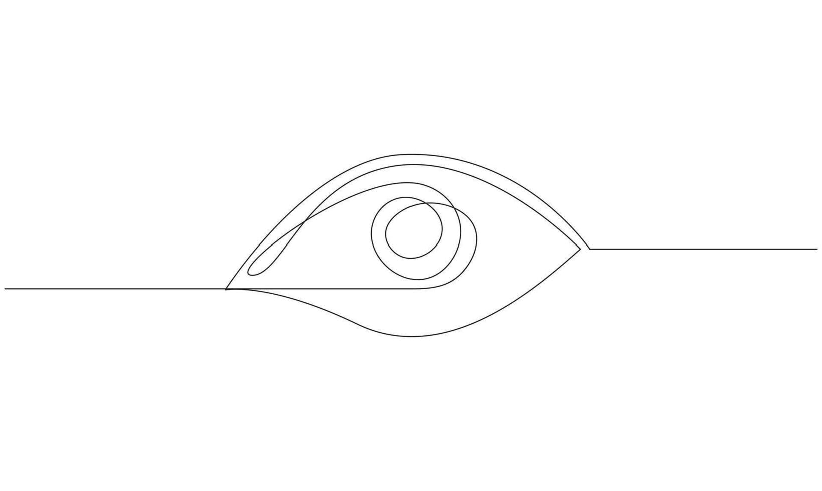 abstract one continuous line drawing of eye on white background concept of eye care. vector