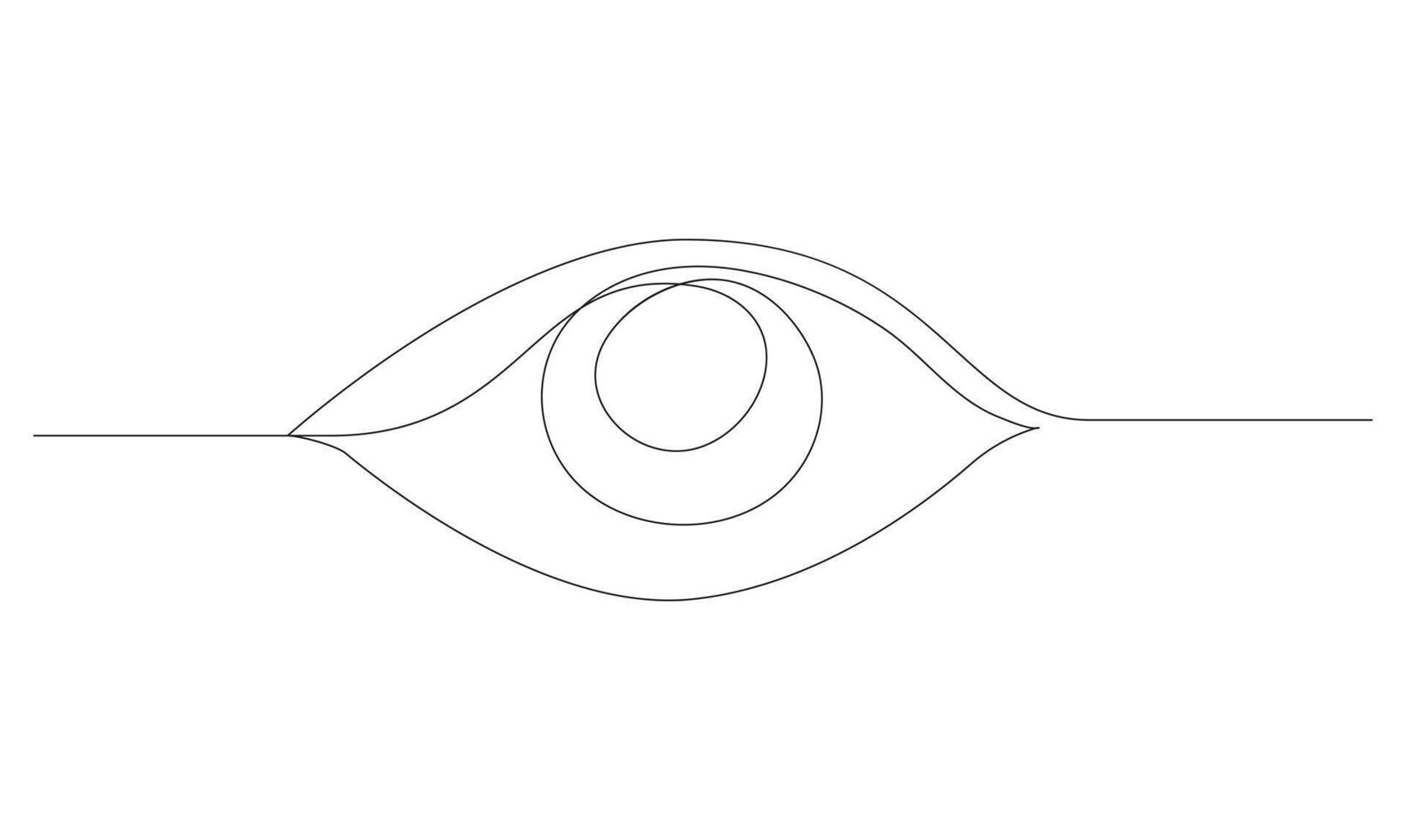 Single line drawing of eye on white background concept of eye care. vector