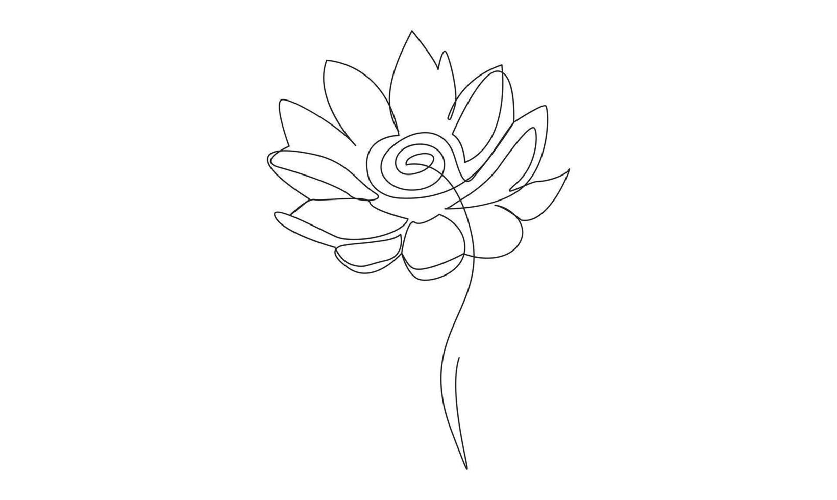 Water lily continuous one line drawing on white background vector