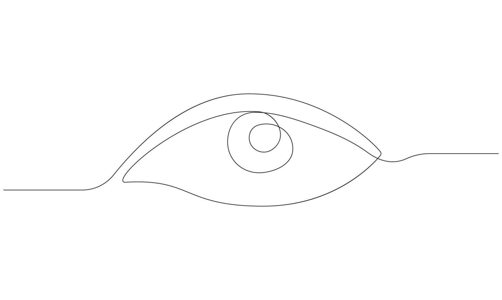 Simple one continuous line drawing eye on white background minimal vector