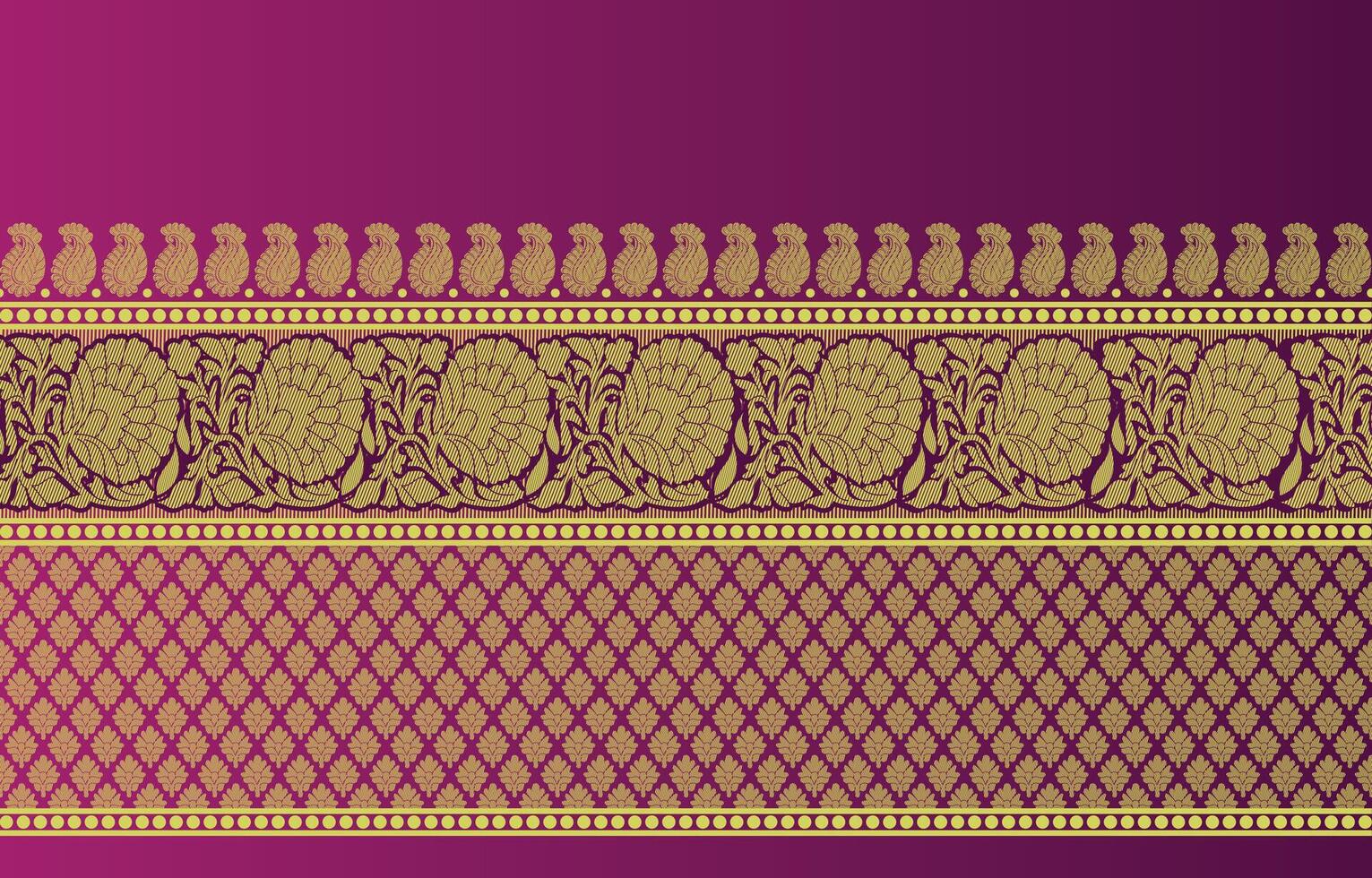 roses saree border with floral pattern vector