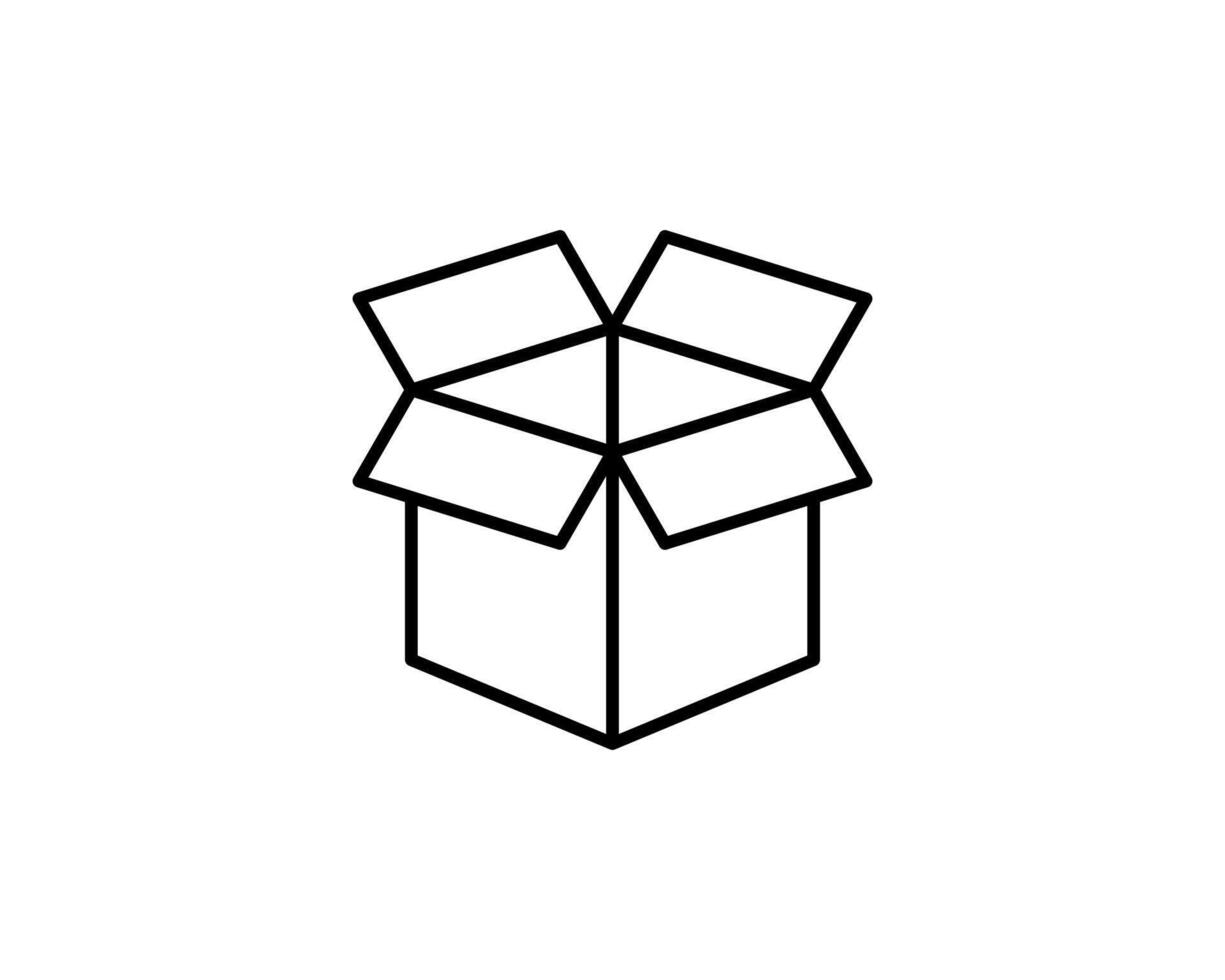 Delivery packaging icon. Cargo cardboard box icons. Carton package sign from line geometric shapes. vector