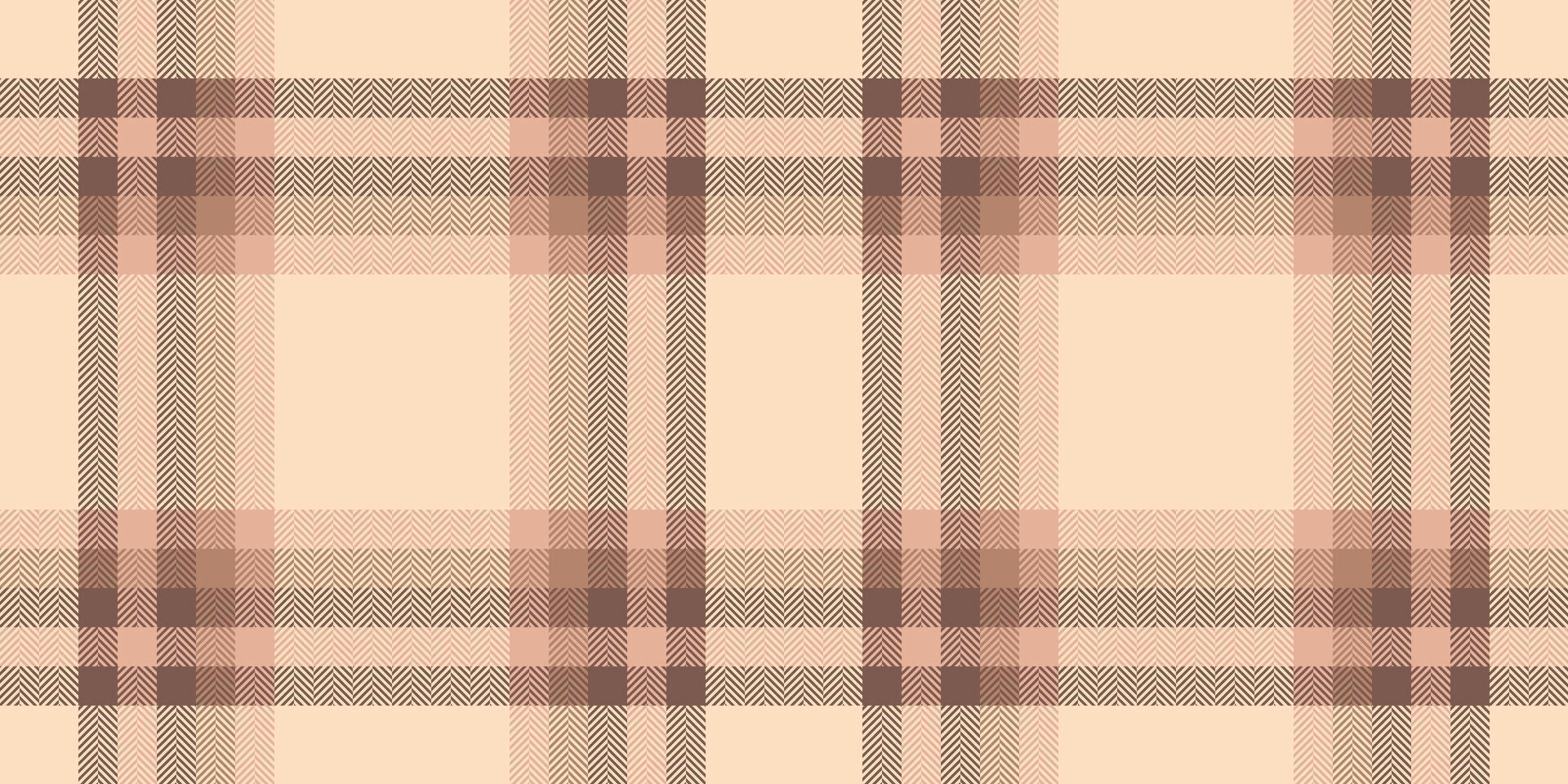 Performance check textile background, 1940s texture fabric. Regular seamless plaid tartan pattern in orange and light colors. vector