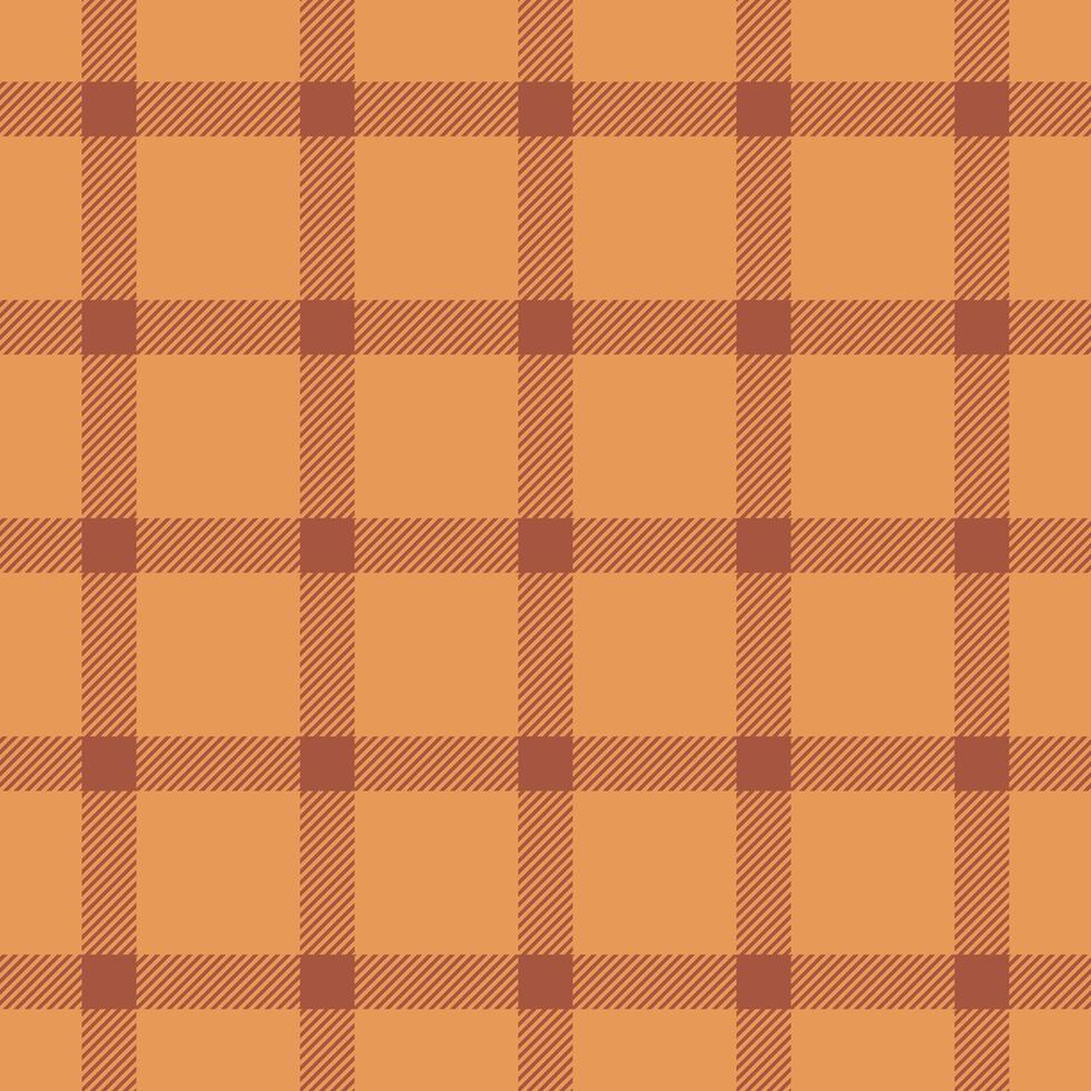 Retail textile texture background, bold plaid check seamless. Fashionable pattern tartan fabric in orange and red colors. vector