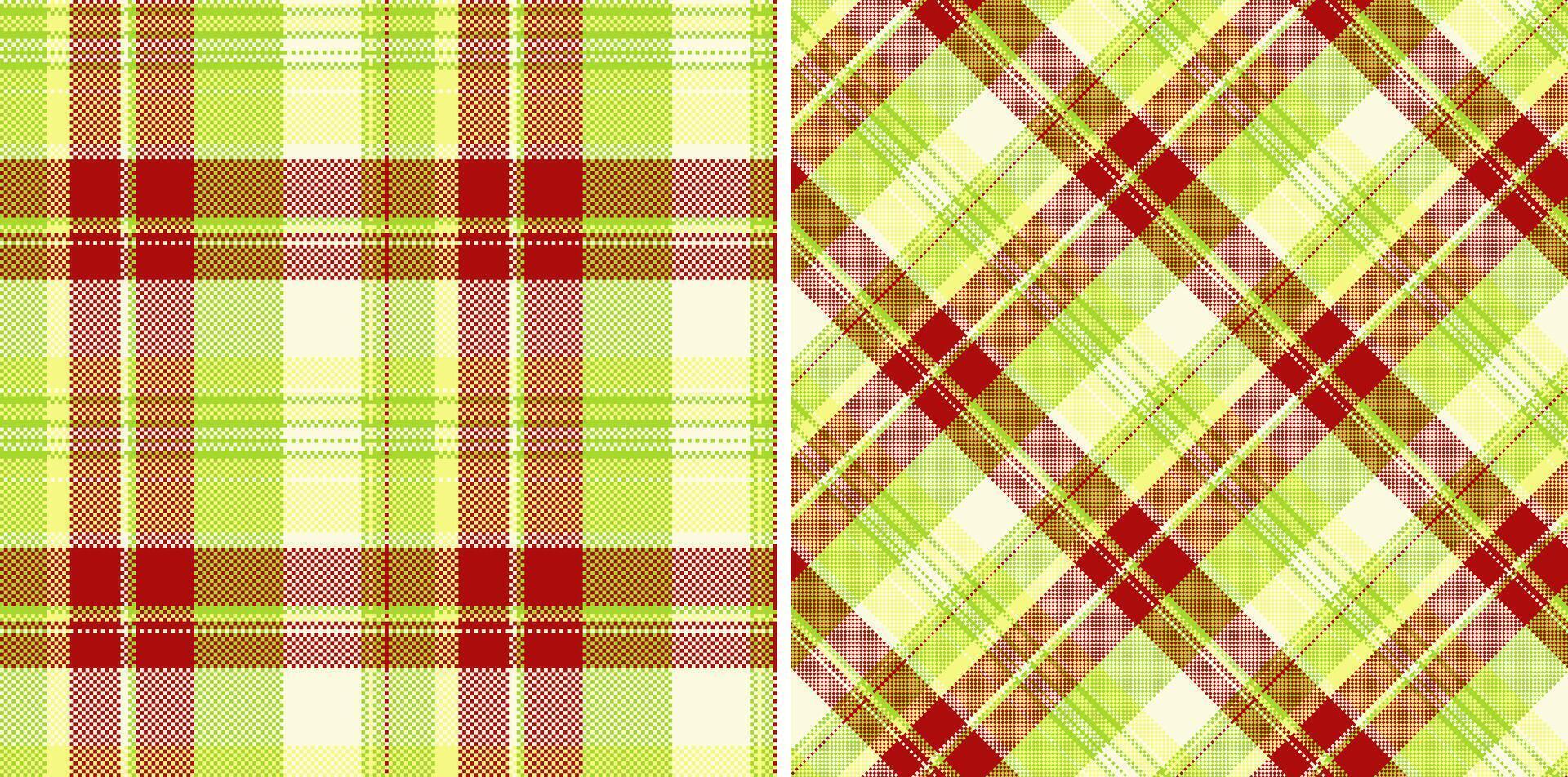 Tartan background seamless of plaid pattern fabric with a check textile texture. Set in spring colors. October fashion trends. vector