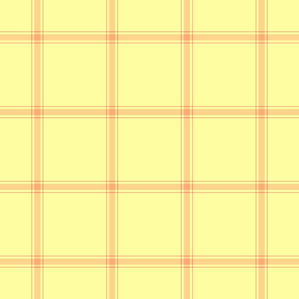 Mature seamless check, mesh textile texture background. Dining room plaid tartan pattern fabric in yellow and orange colors. vector