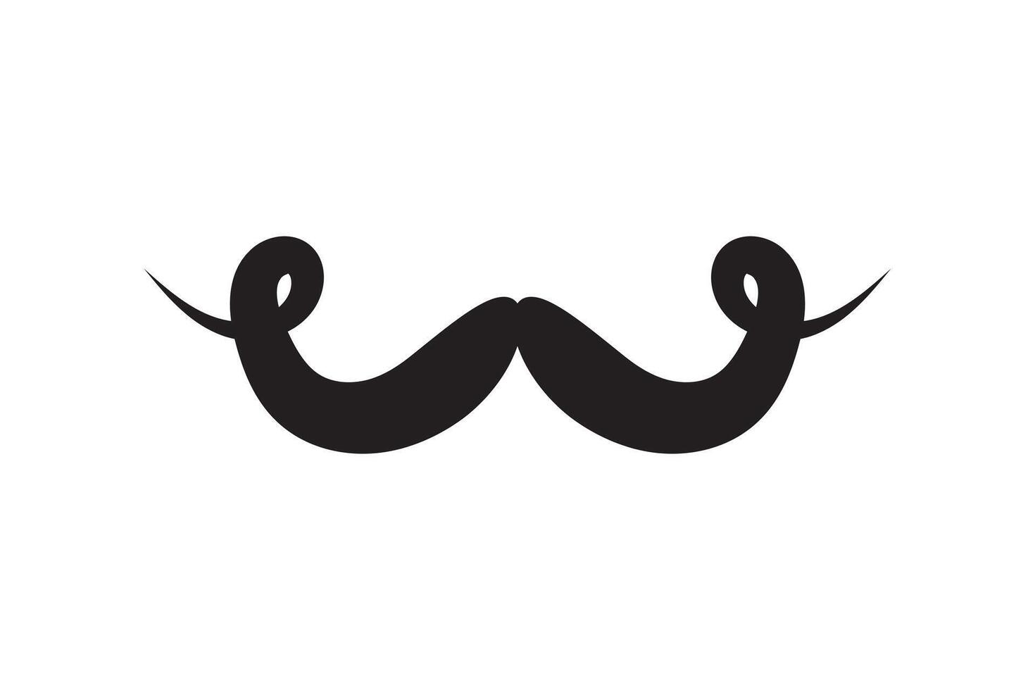 Moustache icon. Black retro style mustache. Shave barber vintage man face vector