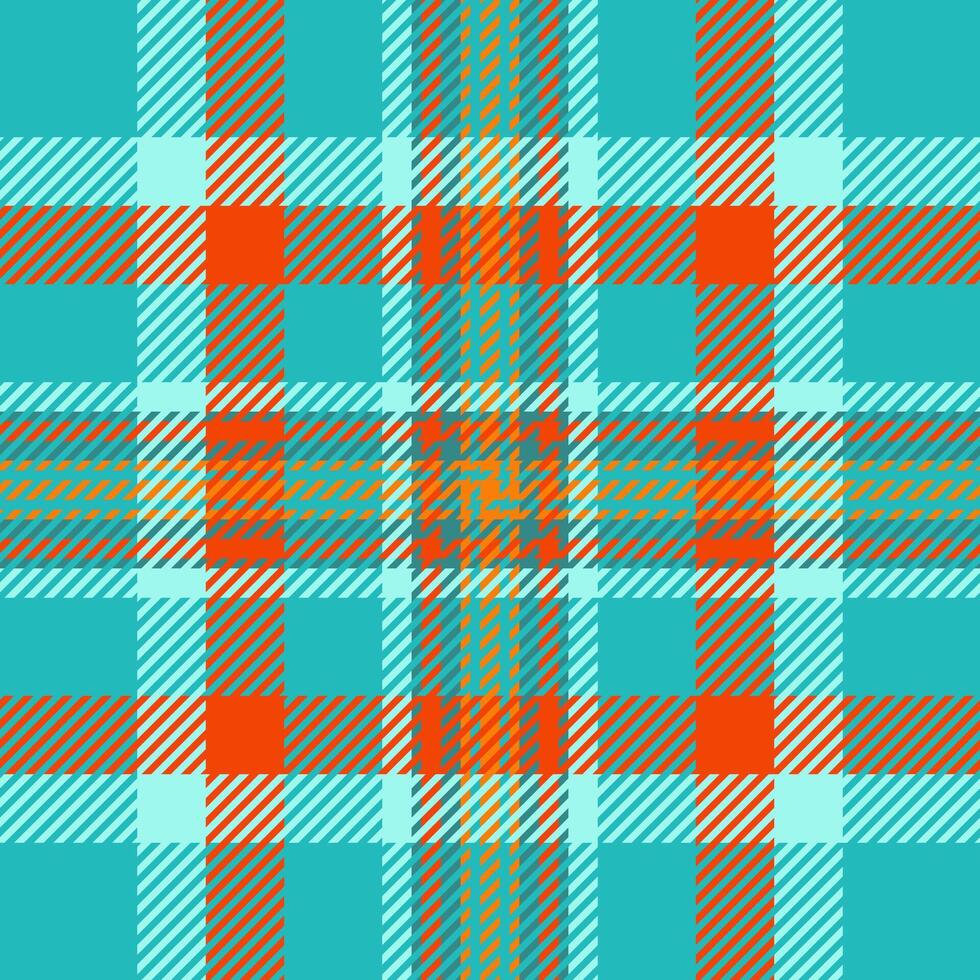 Cross texture seamless textile, artwork tartan check fabric. Checks pattern background plaid in cyan and teal colors. vector
