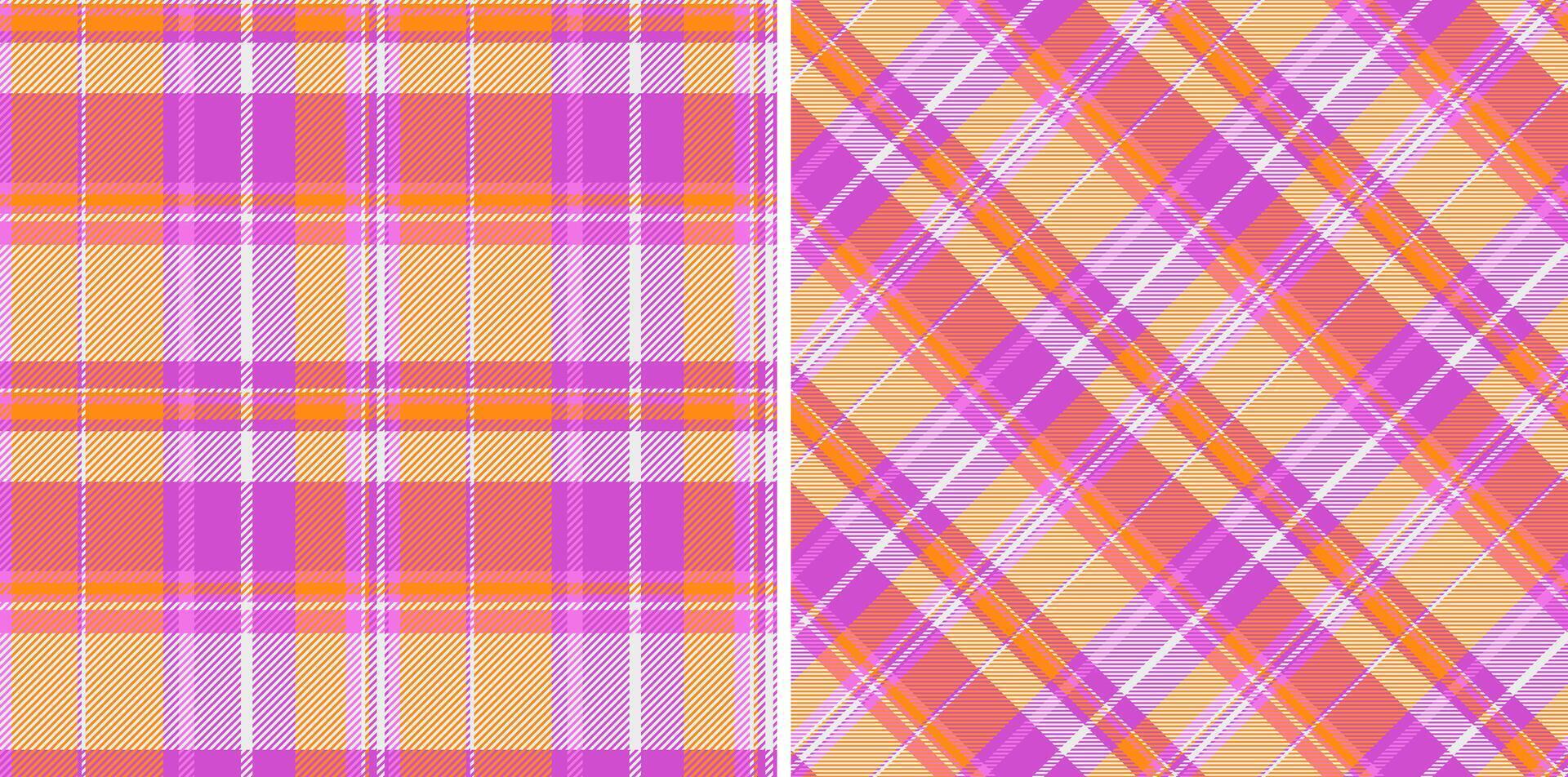 Tartan texture of plaid pattern background with a textile seamless check fabric. Set in retro colors. Stylish oilcloth for kitchen decor. vector