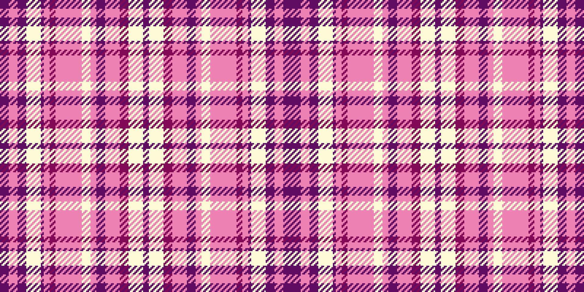 Styled background texture tartan, ornament fabric pattern plaid. Collage seamless textile check in pink and light goldenrod yellow colors. vector
